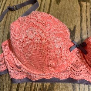 Coral Bra with gray detail